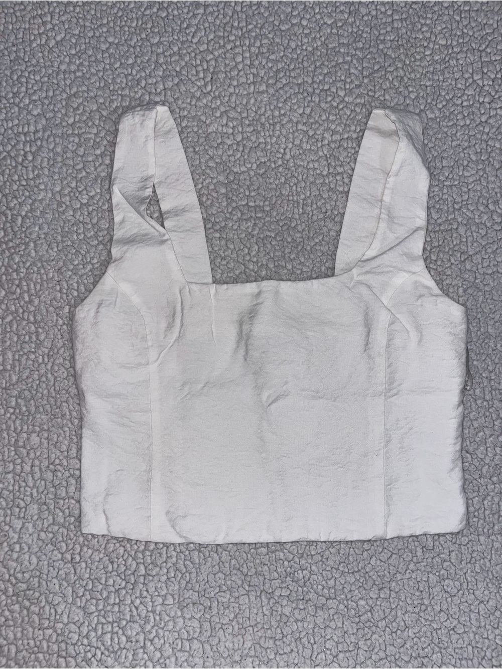 White Square-Neck Crop Top